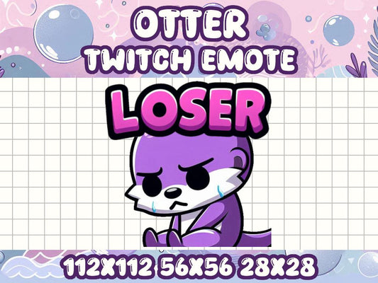 Purple Otter Loser Emote Icon for Twitch and Discord