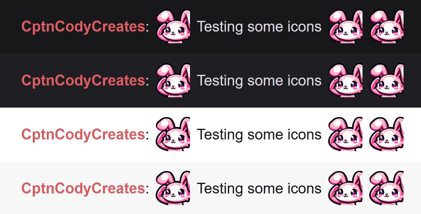 Pink Bunny Salute Emote for Twitch and Discord Kawaii Gamer Icon
