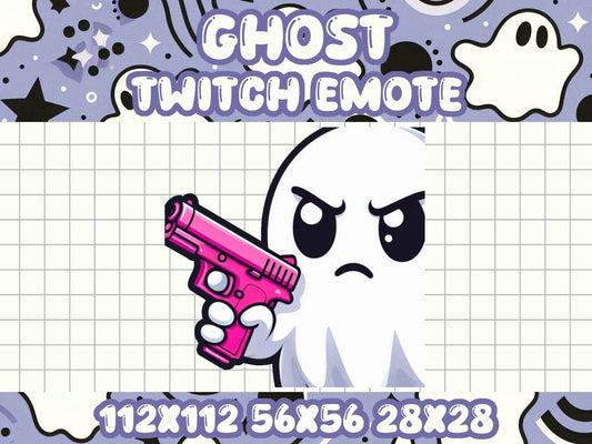 Ghost Gun Emote | Cute Kawaii Icon for Twitch and Discord Gamers