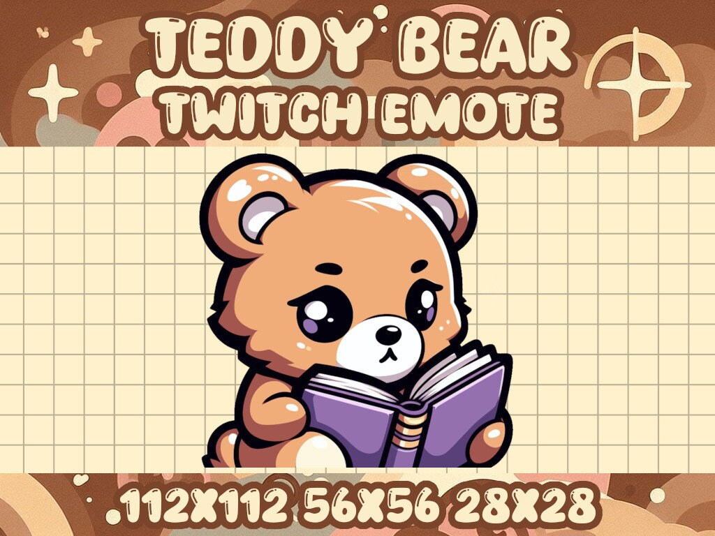 Teddy Bear Read Emote for Twitch and Discord
