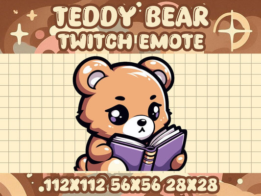 Teddy Bear Read Emote for Twitch and Discord