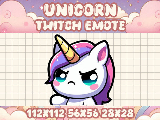 Unicorn Annoyed Emote for Twitch & Discord