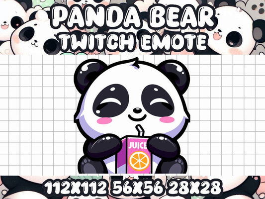 Panda Bear Juice Box Emote for Twitch and Discord