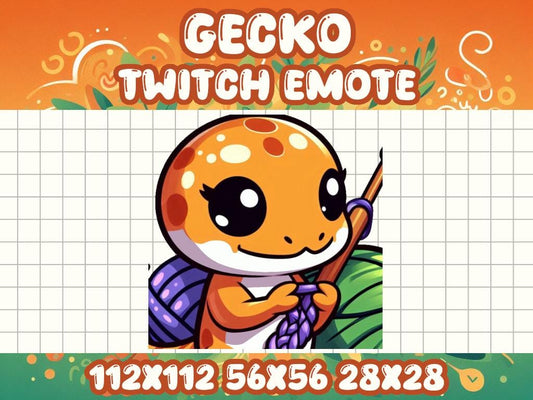 Orange Gecko Crochet Emote for Twitch and Discord