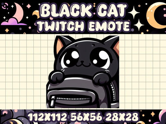 Black Cat Carry Emote for Twitch or Discord Streaming