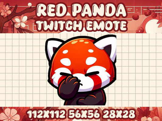 Red Panda Facepalm Emote Icon for Twitch and Discord Emotes