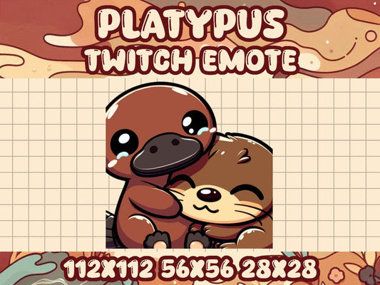 Brown Platypus and Otter Cuddle Emote Emotes for Twitch and Discord