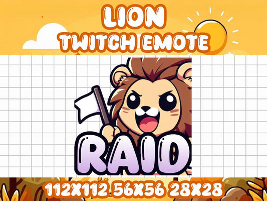 Lion Raid Emote for Twitch and Discord Streaming