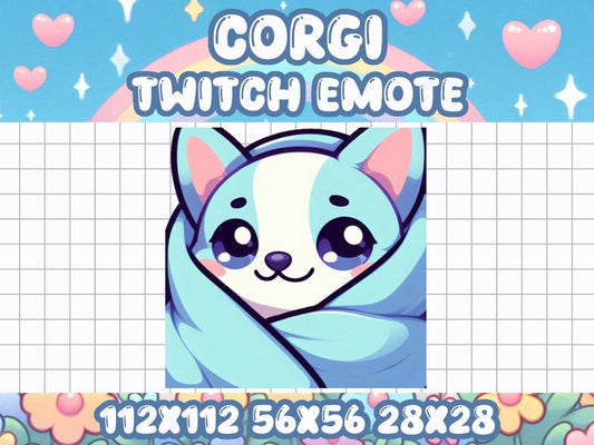 Blue Corgi Blanket Emote for Streamers and Gamers on Discord and Twitch