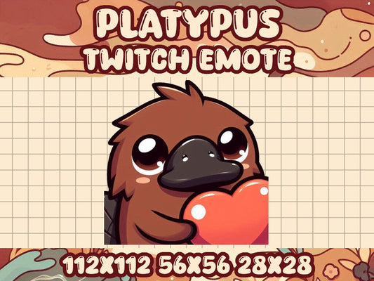 Brown Platypus Heart Emote for Twitch Discord Livestreams