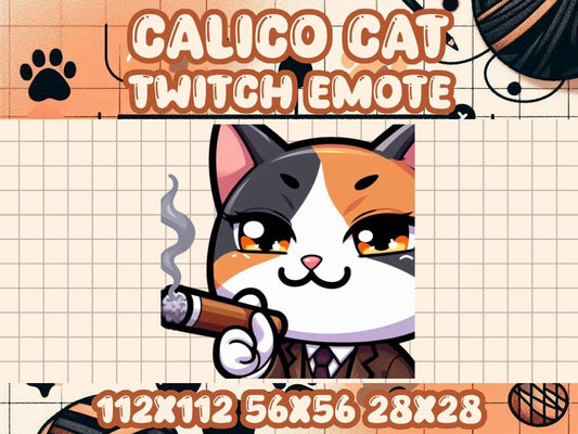 Calico Cat Smoke Emote for Twitch and Discord