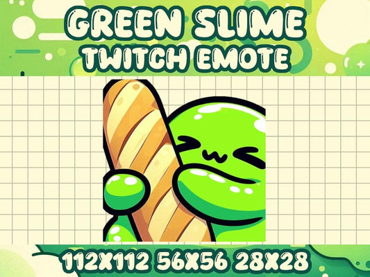 Green Slime Blob Baguette Emote for Twitch and Discord