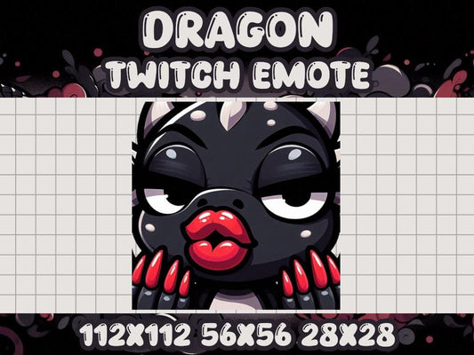 Black Dragon Slay Emote for Gamer Twitch Discord | Nails Eyelashes Lips Lipstick Painted Fancy Pretty Beautiful Model Makeup Slayyy