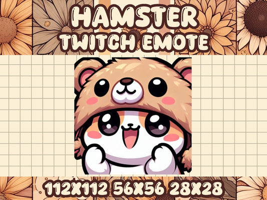 Hamster Teddy Bear Hat Emote for Twitch Discord