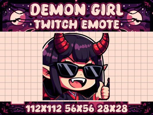 Demon Girl Cool Emote for Twitch and Discord