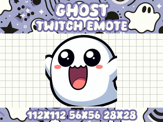 Ghost Lets Go Emote | Cute Kawaii Icon for Twitch and Discord Gamers