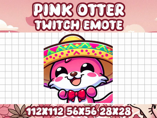 Pink Otter Mariachi Emote for Twitch and Discord