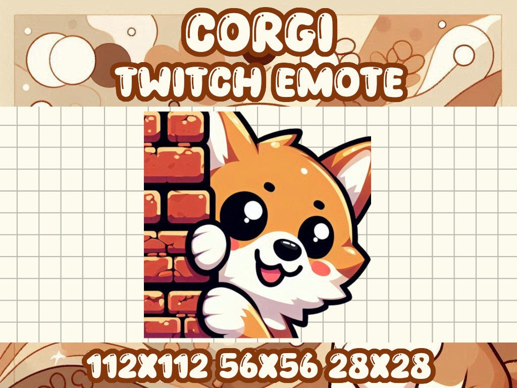 Corgi Lurk Emote for Streamers and Gamers on Discord and Twitch