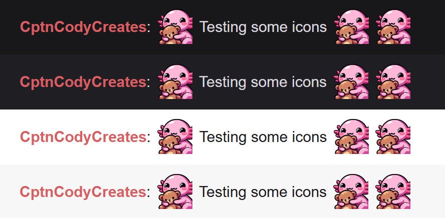 4-Pack Pink Axolotl Emote Bundle | Kawaii Chibi Icons for Twitch & Discord