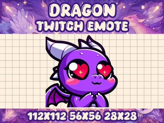 Purple Dragon Love Emote Icon for Streaming Platforms