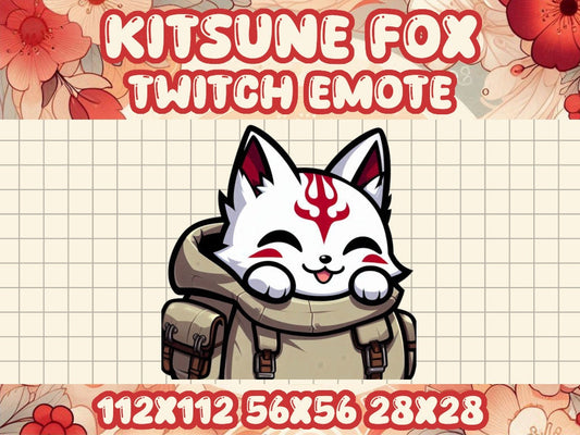 Kitsune Fox Carry Emote | Cute Kawaii Chibi Gamer Icon for Twitch & Discord Livestreams
