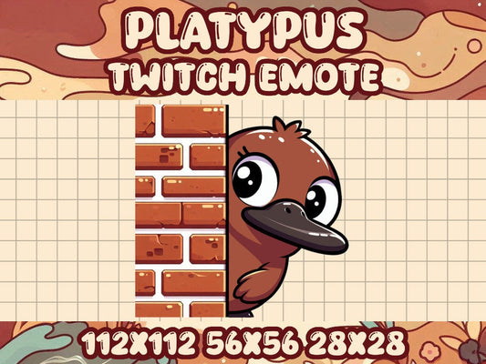 Brown Platypus Lurk Emote for Twitch and Discord