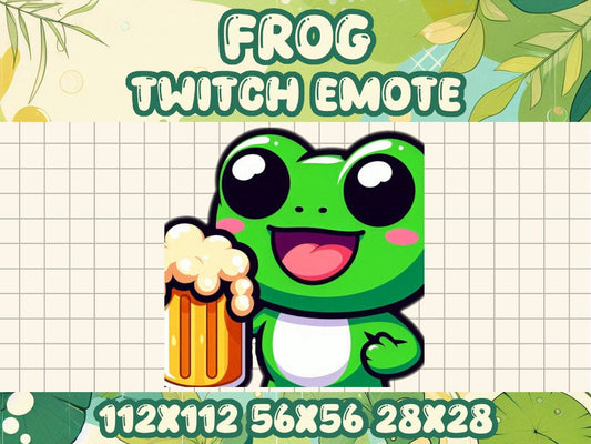 Green Frog Beer Emote for Twitch and Discord