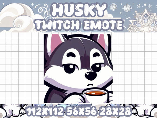 Husky None Of My Business Emote for Twitch and Discord - Chibi Animal Icon