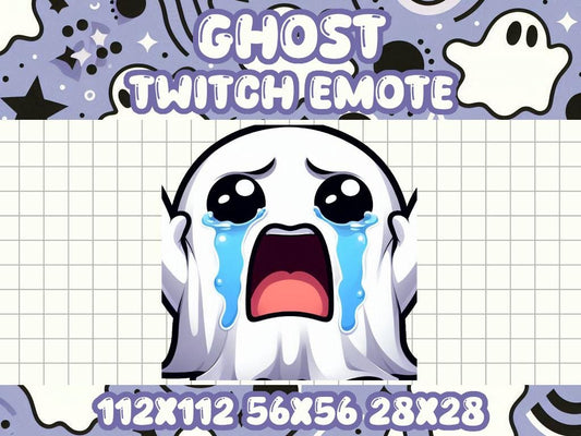 Ghost NOOO Emote | Cute Kawaii Icon for Twitch and Discord Gamers