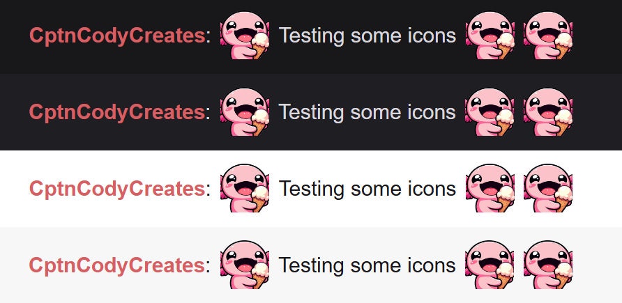 Pink Axolotl Ice Cream Emote | Cute Twitch & Discord Icon | Kawaii Chibi Gamer Emotes for Livestreams Eat Food Summer Snack Cone Happy Munch