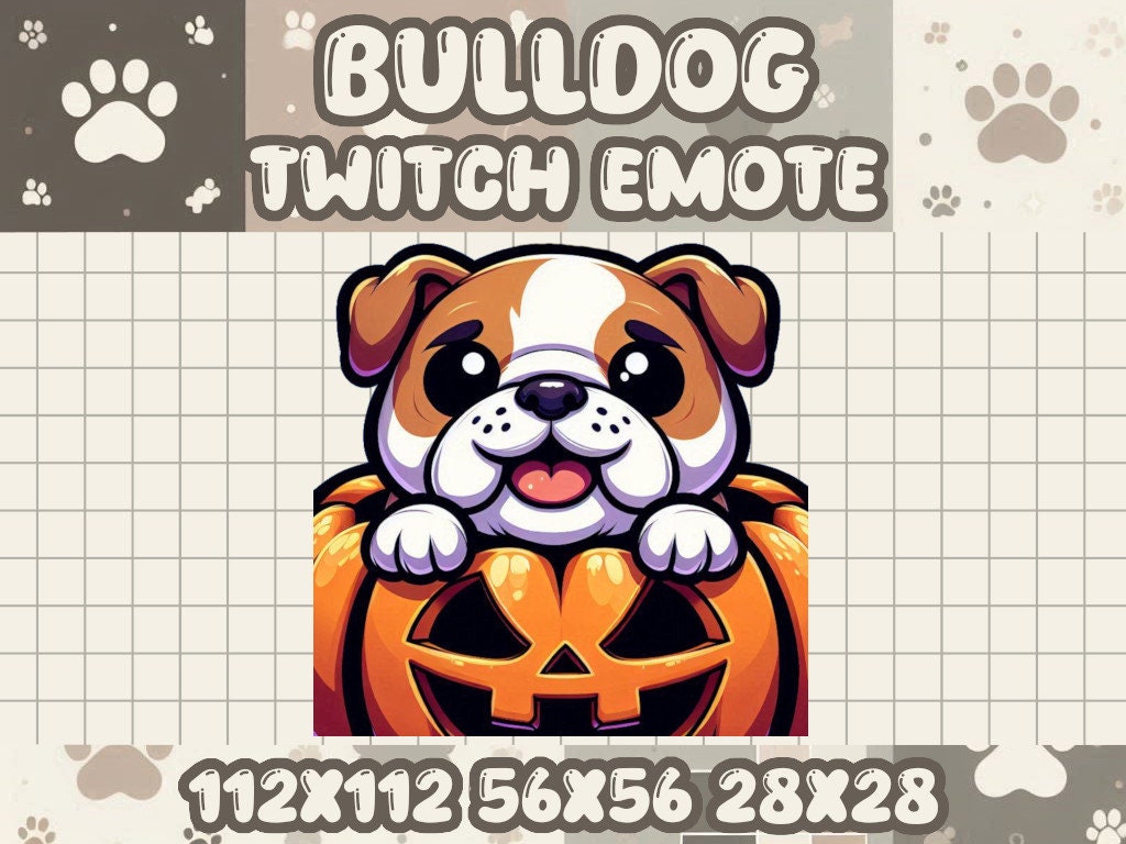 Bulldog Pumpkin Emote for Halloween Twitch Discord Livestreams