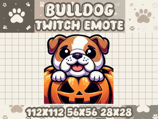 Bulldog Pumpkin Emote for Halloween Twitch Discord Livestreams
