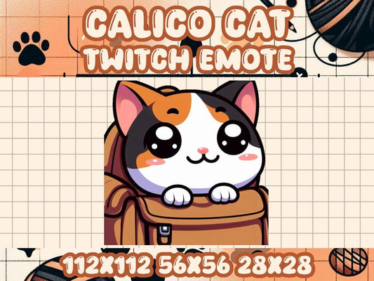 Calico Cat Carry Emote for Twitch Discord Gaming Fun