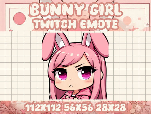 Pink Bunny Girl SUS Emote for Twitch and Discord Livestreams