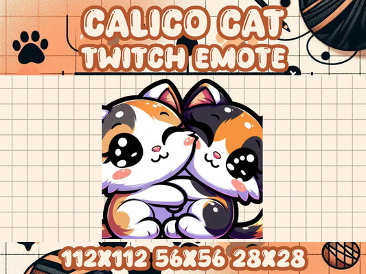 Calico Cat Cuddle Emote for Twitch and Discord