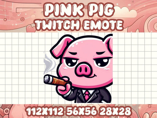 Pink Pig Smoke Emote Icon for Twitch & Discord Livestreams