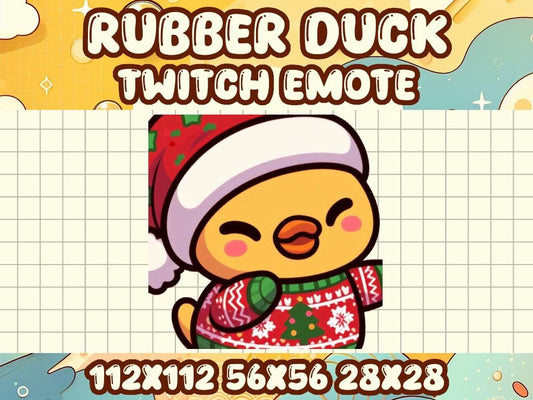 Rubber Duck Christmas Sweater Emote | Cute Kawaii Holiday Icon for Twitch and Discord