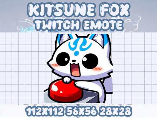 Kitsune Fox Panic Emote | Kawaii Fantasy Icon for Twitch & Discord