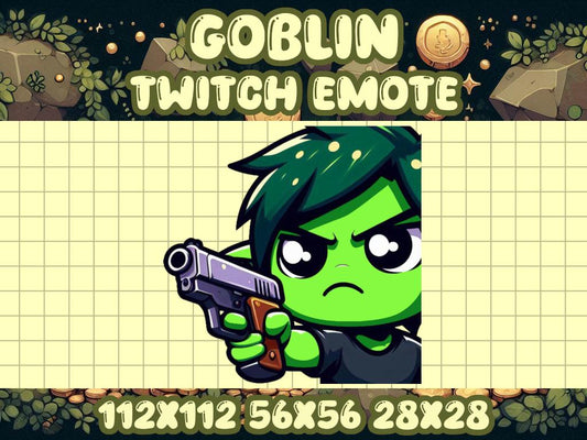 Goblin Gun Emote for Twitch and Discord | Kawaii Chibi Gamer Icon