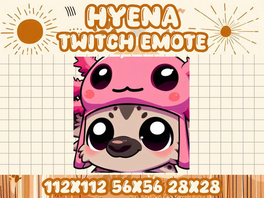 Hyena Axolotl Hat Emote for Twitch and Discord Streaming