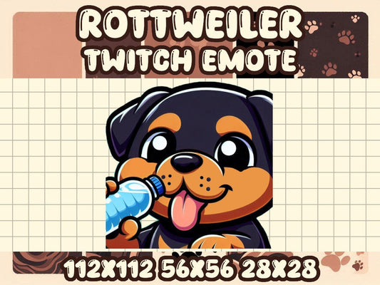 Rottweiler Hydrate Emote Icons for Twitch and Discord