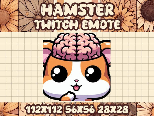 Hamster Big Brain Emote for Twitch Discord