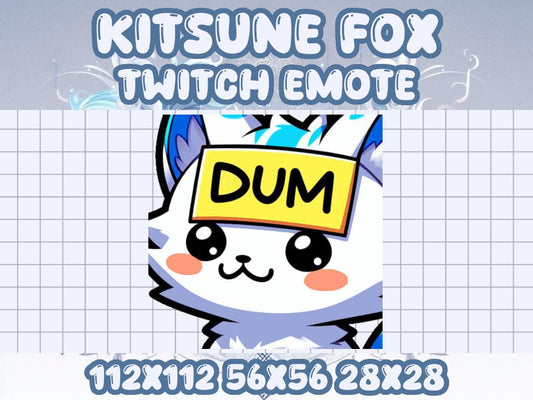 Kitsune Fox DUM Emote for Twitch Discord Gamer Meme