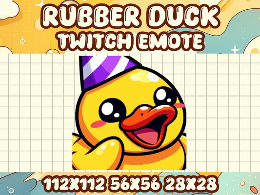 Rubber Duck Birthday Emote | Kawaii Party Icon for Twitch & Discord