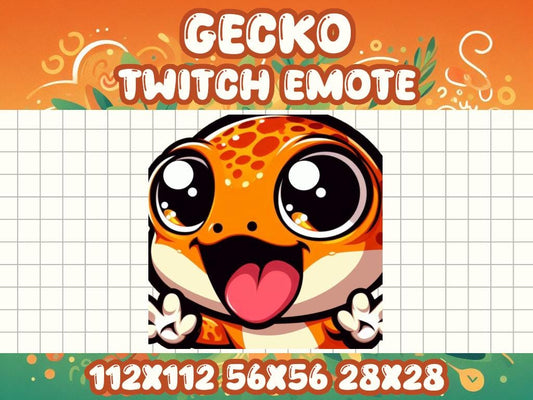 Orange Gecko POG Emote for Twitch and Discord