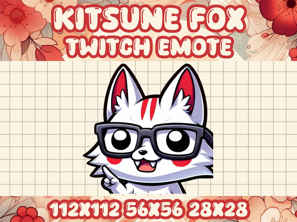 Kitsune Fox Nerd Emote for Twitch & Discord