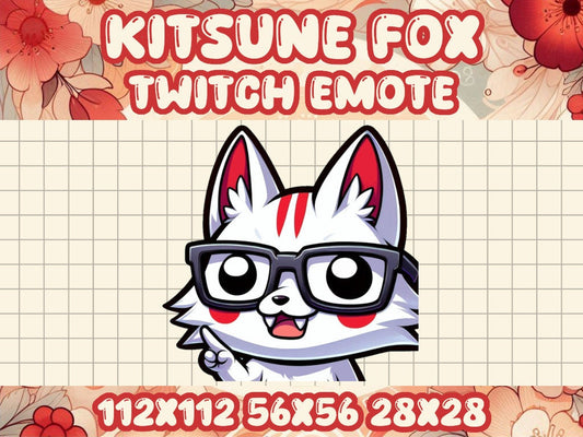 Kitsune Fox Nerd Emote for Twitch & Discord