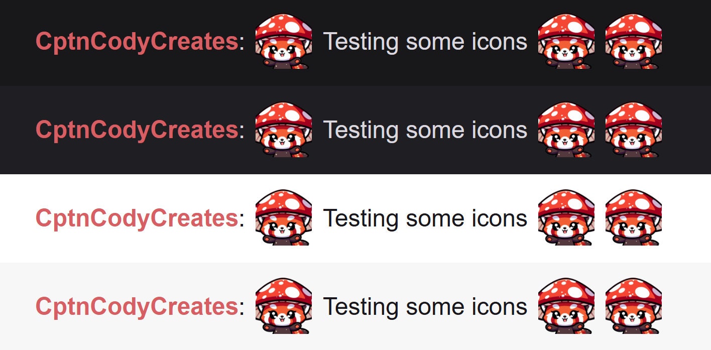 Red Panda Mushroom Hat Emote for Twitch Discord | Cute Kawaii Halloween Icon