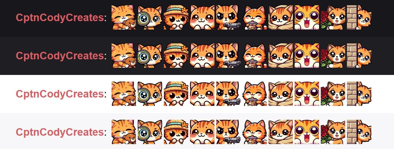 10-Pack Orange Tabby Cat Emote Bundle for Twitch and Discord - Cute, Cozy, and Expressive Icons