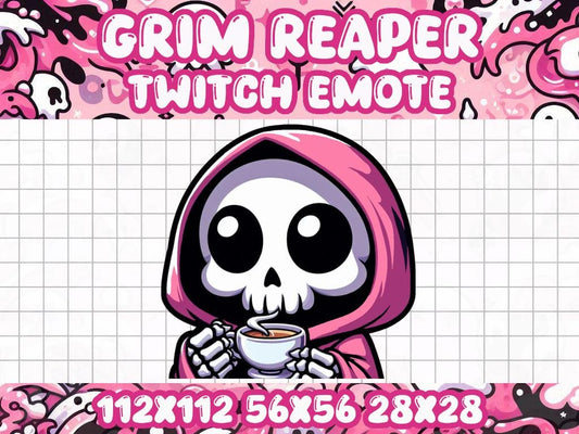 Pink Grim Reaper None Of My Business Emote for Twitch and Discord